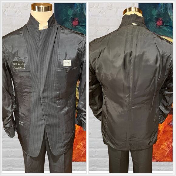 Armani Collezioni Mens 42R 35x29 Charcoal Gray Micro-Stripe Designer Suit - Picture 7 of 16